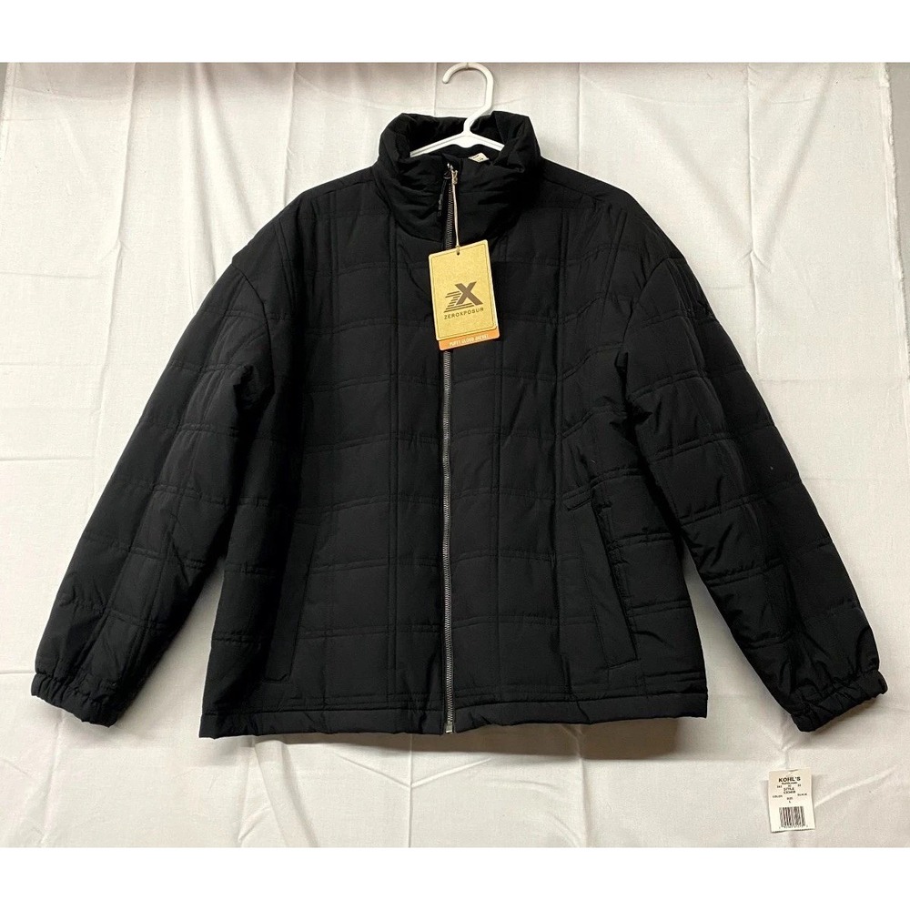 Zeroxposur Thermocloud Puffer Jacket Women Large Black Full Zip Mock Neck Winter